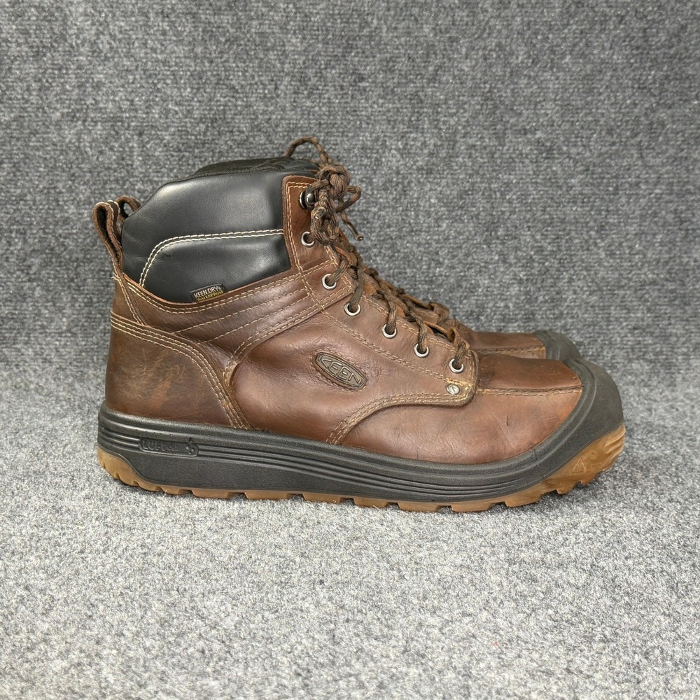Keen Fort Wayne 6 Inch Work Boots Mens 11.5D Brown Leather Waterproof Carbon Toe